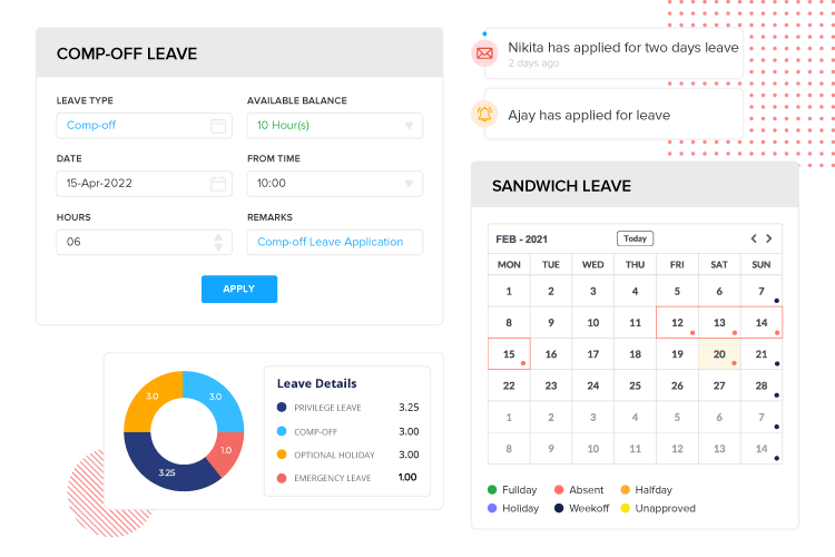 advance features of leave management system