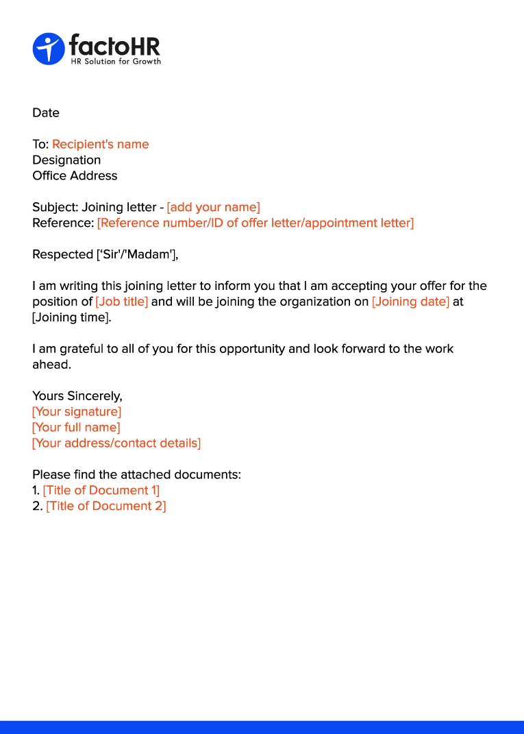 simple joining letter format