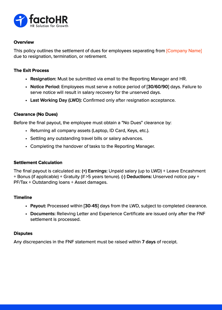 FNF Policy Template