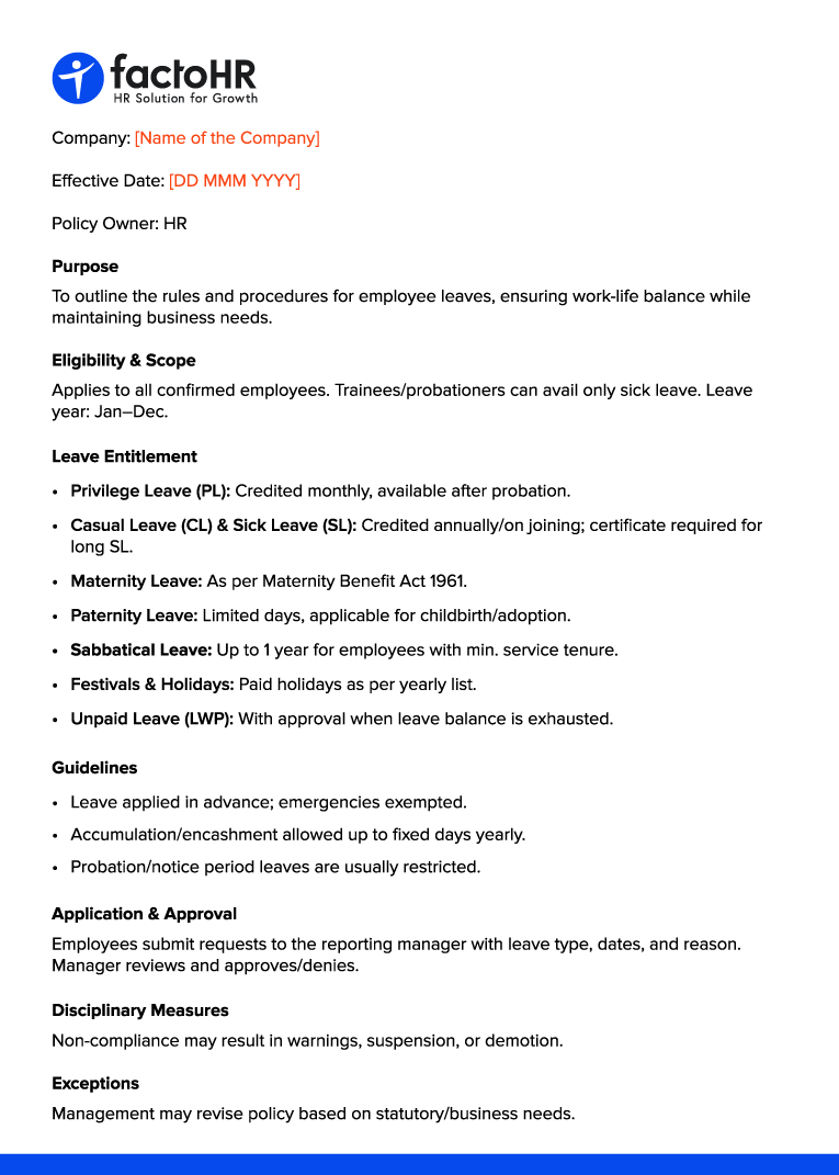 Leave Policy Template
