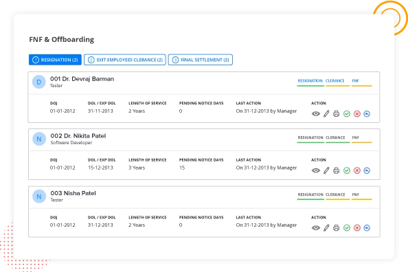 FNF & Offboarding process of HRIS software