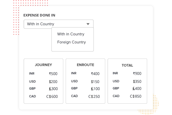 multi city and currency in expense management software