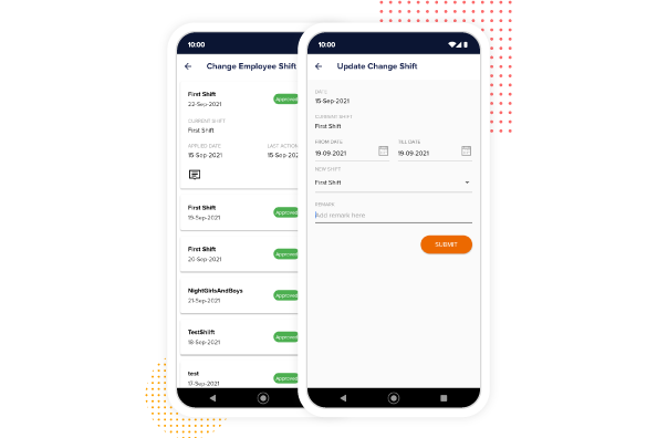 dynamic shift planing features in touch less attendance app